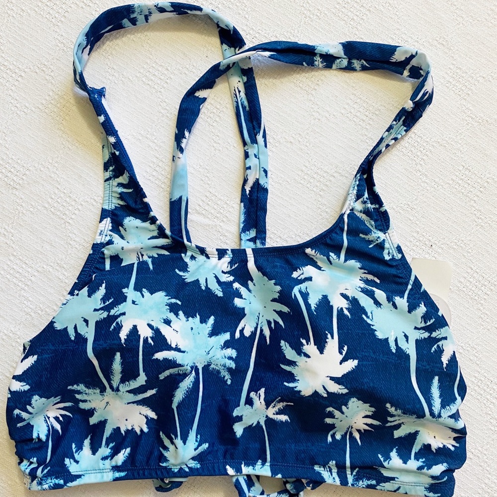 Hot Water Swimsuit Amalfi Palm Lace Up Bikini Top